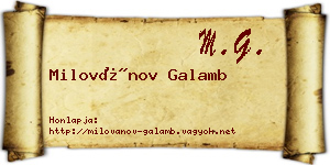 Milovánov Galamb névjegykártya